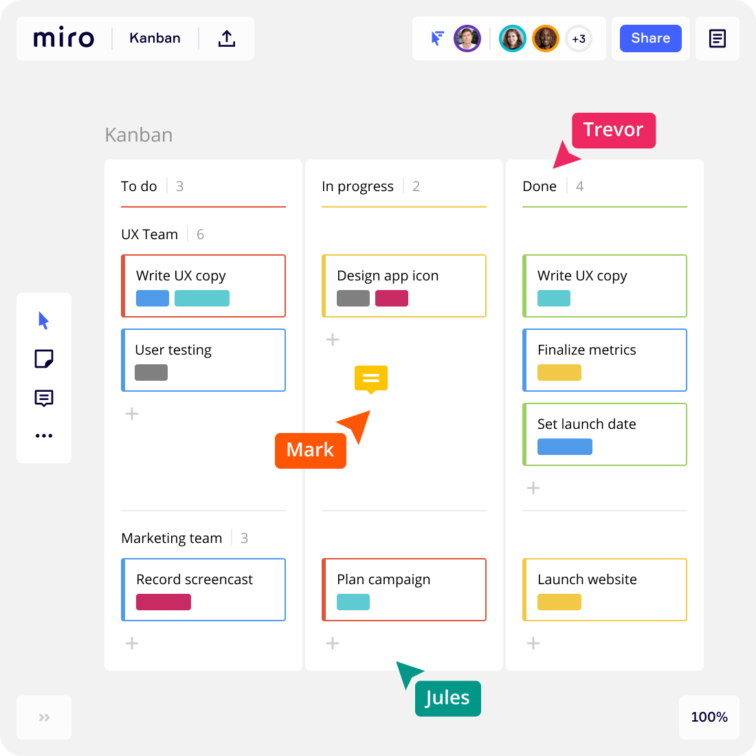 Visual Kanban boards and task management